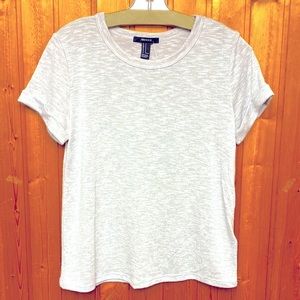New Forever 21 Short Sleeve Silver Grayish Soft  Stretchy Tee Top